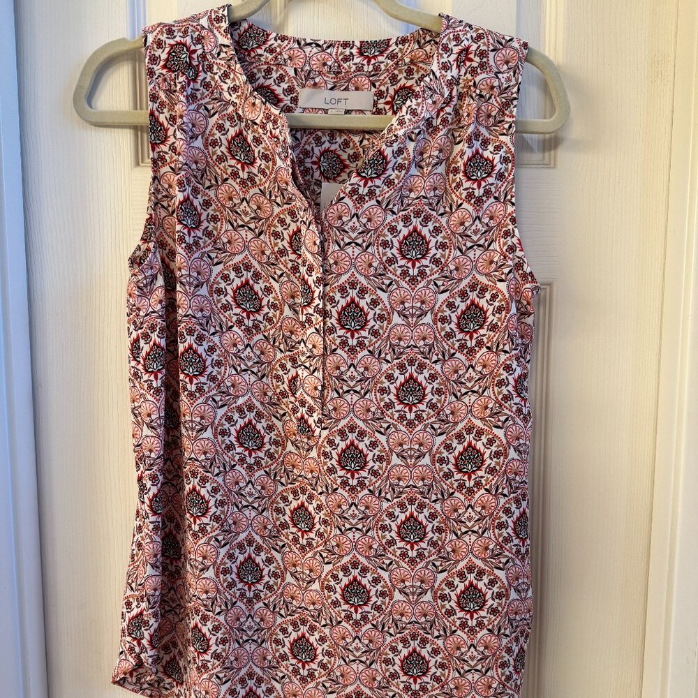 Loft Floral sleeveless blouse, women, size S